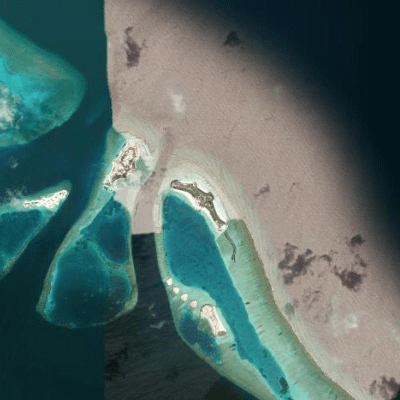 Satellitenansicht Joy Island Maldives