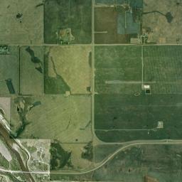 Aerial view of Joffre Bridge (Red Deer River)