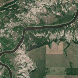Aerial view of Dry Island Buffalo Jump Provincial Park