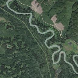 Aerial view of Goldstream River Panning Reserve