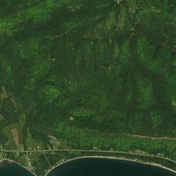 Aerial view of Parc national de Miguasha