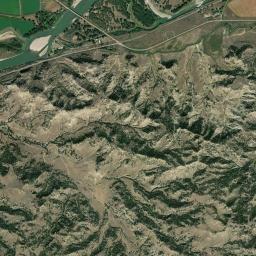 Aerial view of Yellowstone River - Myers Bridge Access