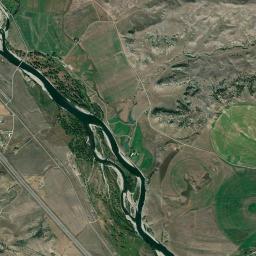 Aerial view of Yellowstone River - Pelican Fishing Access