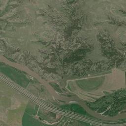 Aerial view of Yellowstone River - Bratten Fishing Access