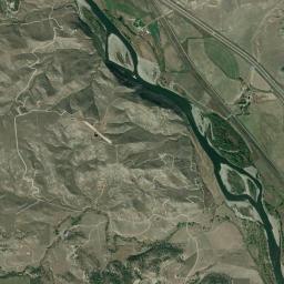 Aerial view of Yellowstone River - Holmgren Fishing Access