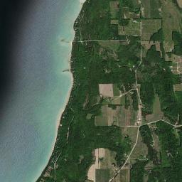 Aerial view of Onomonee Road Beach