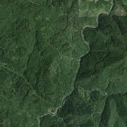 Aerial view of Quartzville Creek at Boulder Creek Bridge