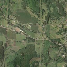 Aerial view of Calapooia River & Ames Creek