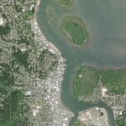 Coos Bay High Resolution Satellite Map