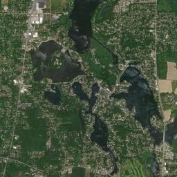 Portage Lakes High Resolution Satellite Map