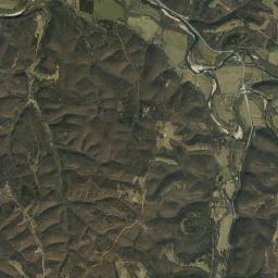 Aerial view of Elk River near Bee Bluff