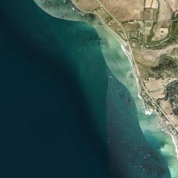 Aerial view of Ocean beach area (Big Sur coast)