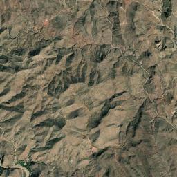 Aerial view of In pegmatite outcrops on area roadsides