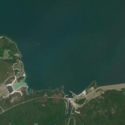 Aerial view of McGee Bend dam