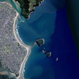 Aerial view of Whangamata Ocean Beach