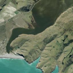 Aerial view of Birdlings Flat