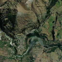 Aerial view of Tucker Beach (Shotover River) Gold Fossicking Area