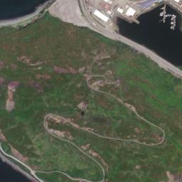 Satellite view of Unalaska Island Unalaska Bay