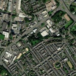 Manchester Street Roundabout, Oldham High Resolution Satellite Map
