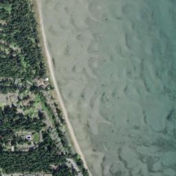 Satellite view of Vancouver Island Rathtrevor Beach