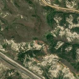 Interstate 94, Little Missouri National Grassland High Resolution Satellite Map