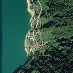 Satellite view of Lago Santa Croce Pojatte