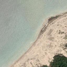 Satellite view of Lake Michigan Cat Head Bay