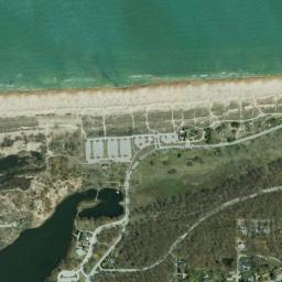 Satellite view of Lake Michigan Miller Beach Marquette Park