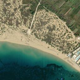 Satellite view of Corfu Issos Beach