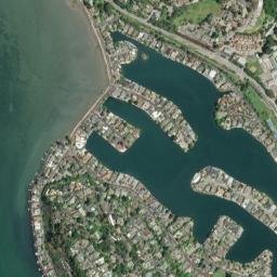 Belvedere Island California High Resolution Satellite Map