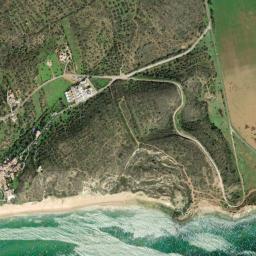 Satellite view of Praia da Salema