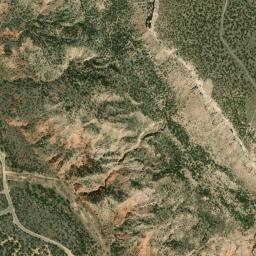 Satellite view of Palo Duro Canyon