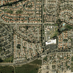 East Highlands California High Resolution Satellite Map