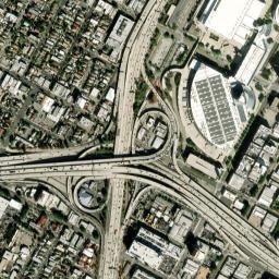 Bond Street & Interstate 110 & L.A. Live Way Los Ange Satellite Map