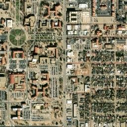 Memorial Circle Texas Tech University Lubbock TX Satellite Map