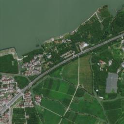 Satellite view of Dian Shan Lake Old Propeller Plane