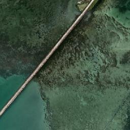 Satellite view of Cayo Coco Causeway