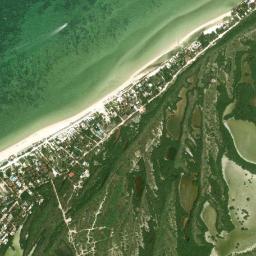 Satellite view of Isla Holbox Main Beach