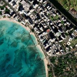 waikiki beach, US Satellite Map