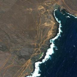 Satellite view of Papakōlea Green Sand Beach