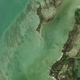 Satellite view of Ambergris Caye San Pedro