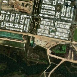 Satellite view of Pelican Waters Golf Course