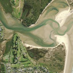 Satellite view of Ruakaka River Mouth