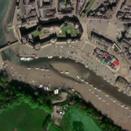 Satellite imagery of Caernarfon Castle, GB