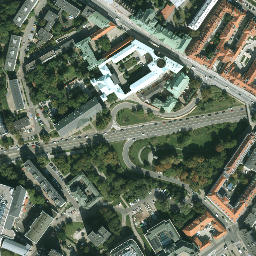 Satellite imagery of Warsaw Old Town Market Square, PL