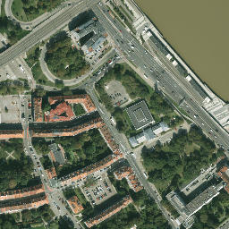 Satellite imagery of Warsaw Old Town Market Square, PL