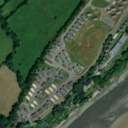Satellite imagery of Laugharne Castle, GB