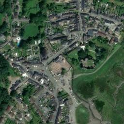 Satellite imagery of Laugharne Castle, GB