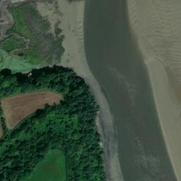 Satellite imagery of Laugharne Castle, GB
