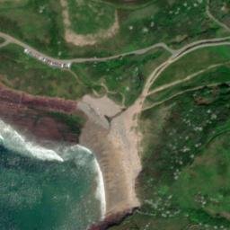 Satellite imagery of Manorbier Castle, GB
